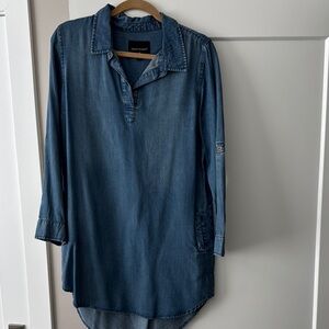 Blue Denim Tunic Top or mini dress